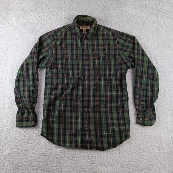 Duluth Trading Co Other - Duluth Trading Co Flannel Shirt Mens Medium Green Black Plaid Trim Fit Cotton